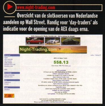 night-trading.com homepage, September 1999